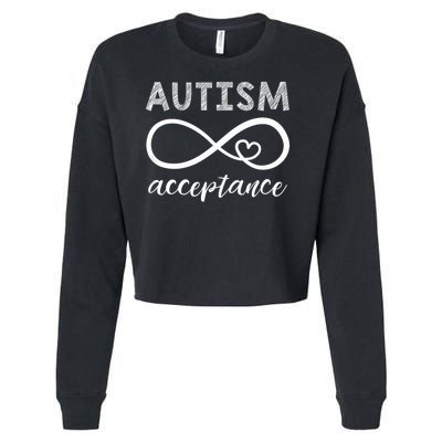 Red Instead Autism Acceptance Of Autism Cropped Pullover Crew