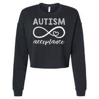 Red Instead Autism Acceptance Of Autism Cropped Pullover Crew