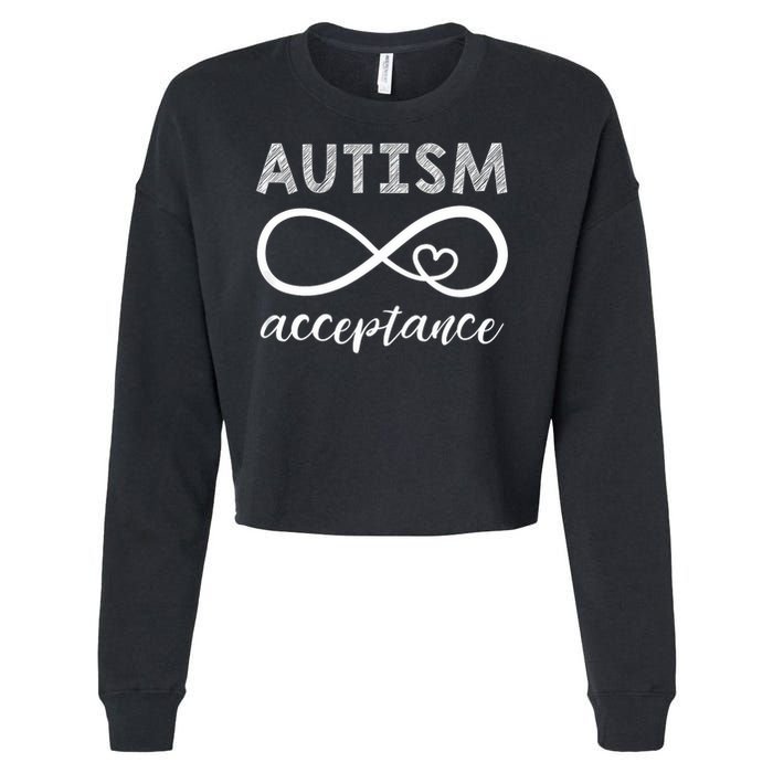 Red Instead Autism Acceptance Of Autism Cropped Pullover Crew