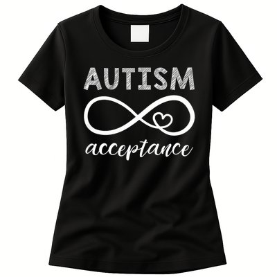 Red Instead Autism Acceptance Of Autism Womens T-Shirt