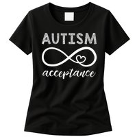 Red Instead Autism Acceptance Of Autism Womens T-Shirt