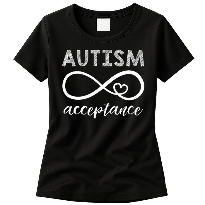 Red Instead Autism Acceptance Of Autism Womens T-Shirt
