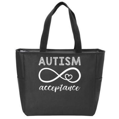 Red Instead Autism Acceptance Of Autism Zip Tote Bag