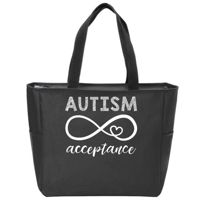 Red Instead Autism Acceptance Of Autism Zip Tote Bag