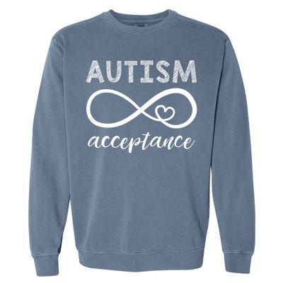 Red Instead Autism Acceptance Of Autism Garment-Dyed Sweatshirt