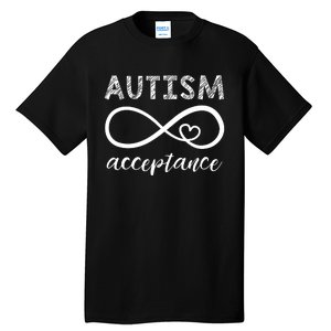 Red Instead Autism Acceptance Tall T-Shirt