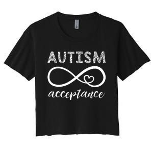 Red Instead Autism Acceptance Women's Crop Top Tee