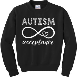 Red Instead Autism Acceptance Kids Sweatshirt