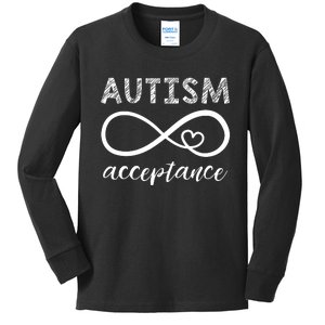 Red Instead Autism Acceptance Kids Long Sleeve Shirt