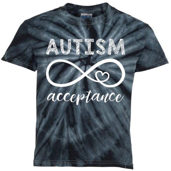 Red Instead Autism Acceptance Kids Tie-Dye T-Shirt