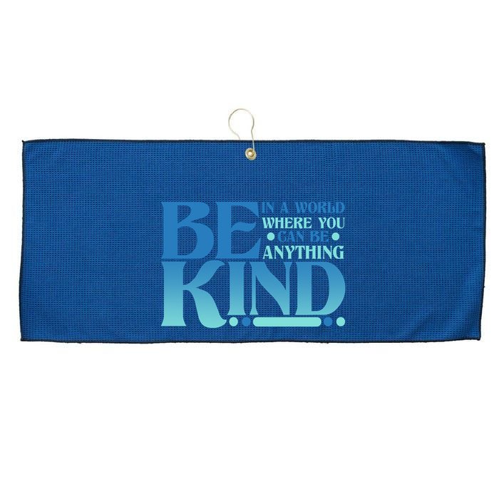 Retro In A World Where You Can Be Anything Be Kind Large Microfiber Waffle Golf Towel