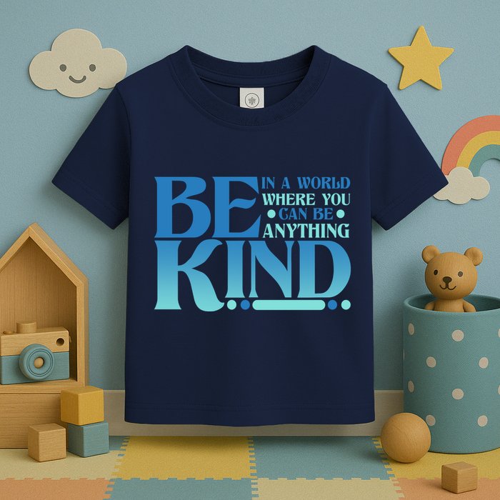 Retro In A World Where You Can Be Anything Be Kind Toddler T-Shirt