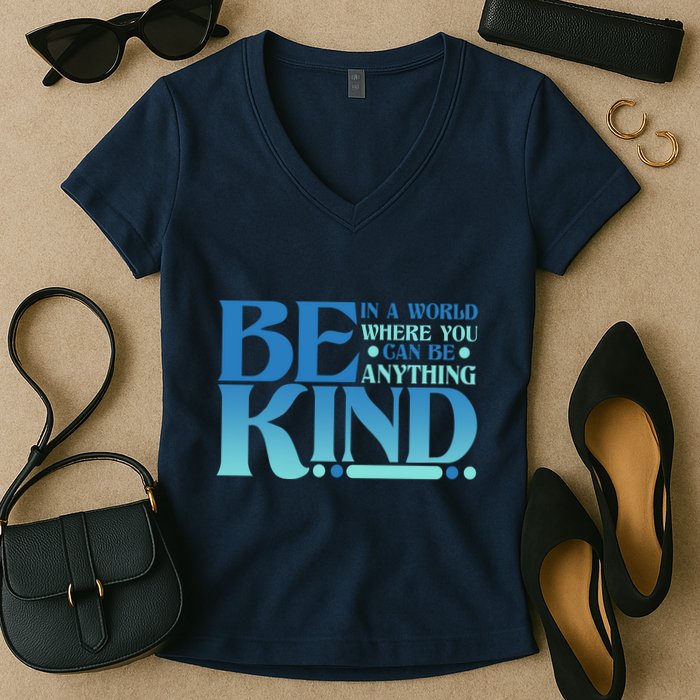 Retro In A World Where You Can Be Anything Be Kind Women's V-Neck T-Shirt