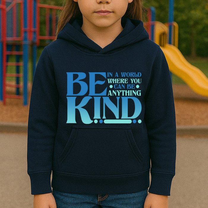 Retro In A World Where You Can Be Anything Be Kind Kids Hoodie