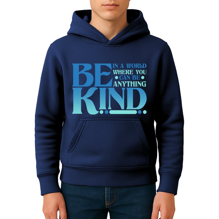 Retro In A World Where You Can Be Anything Be Kind Kids Hoodie