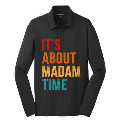 Retro ItS About Madam Time Silk Touch Performance Long Sleeve Polo