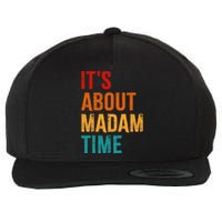 Retro ItS About Madam Time Wool Snapback Cap