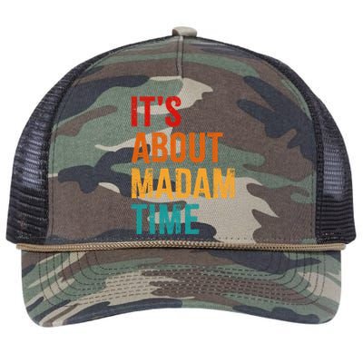 Retro ItS About Madam Time Retro Rope Trucker Hat Cap