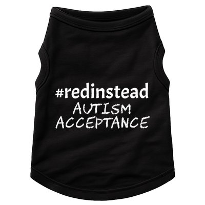 Red Instead Autism Acceptance Celebrate Difference Doggie Tank