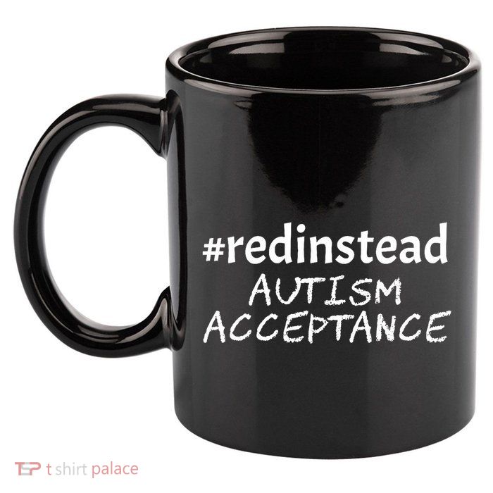 Red Instead Autism Acceptance Celebrate Difference 11oz C Handle Ceramic Mug