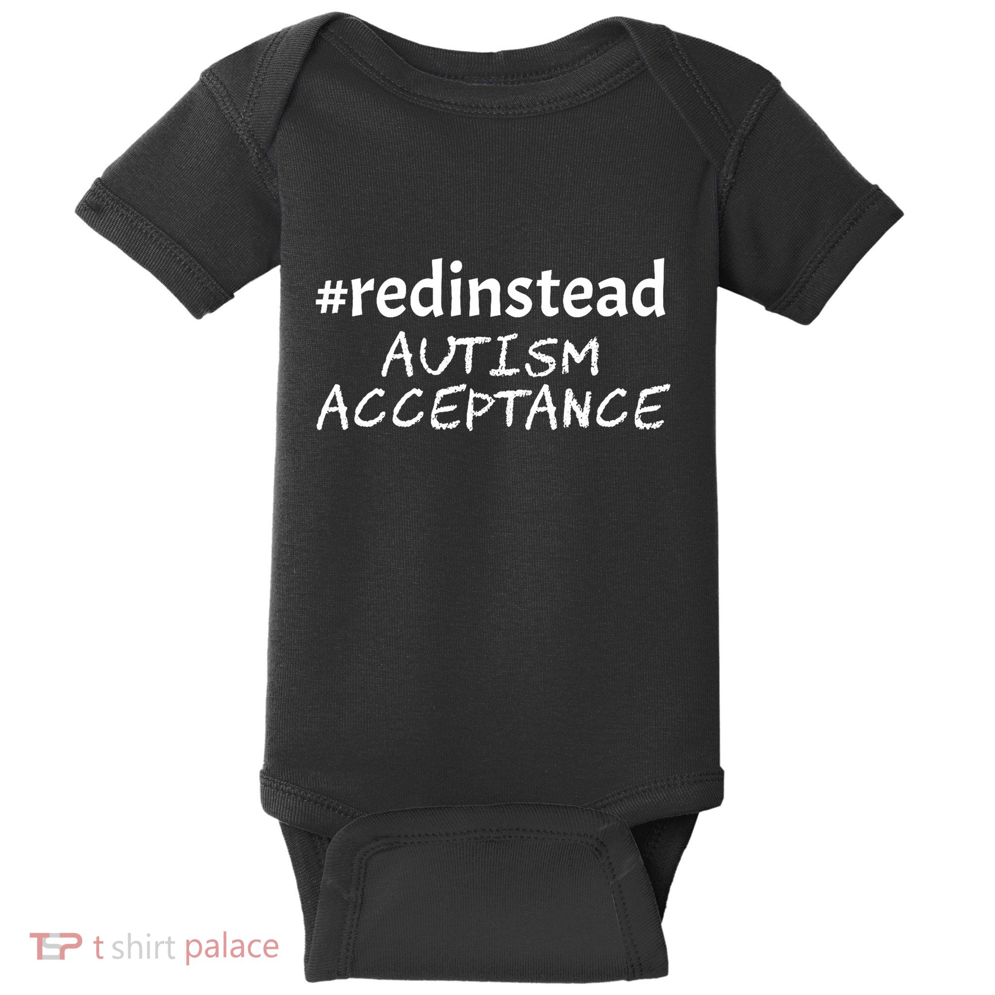 Red Instead Autism Acceptance Celebrate Difference Baby Bodysuit