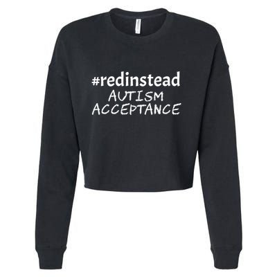 Red Instead Autism Acceptance Celebrate Difference Cropped Pullover Crew