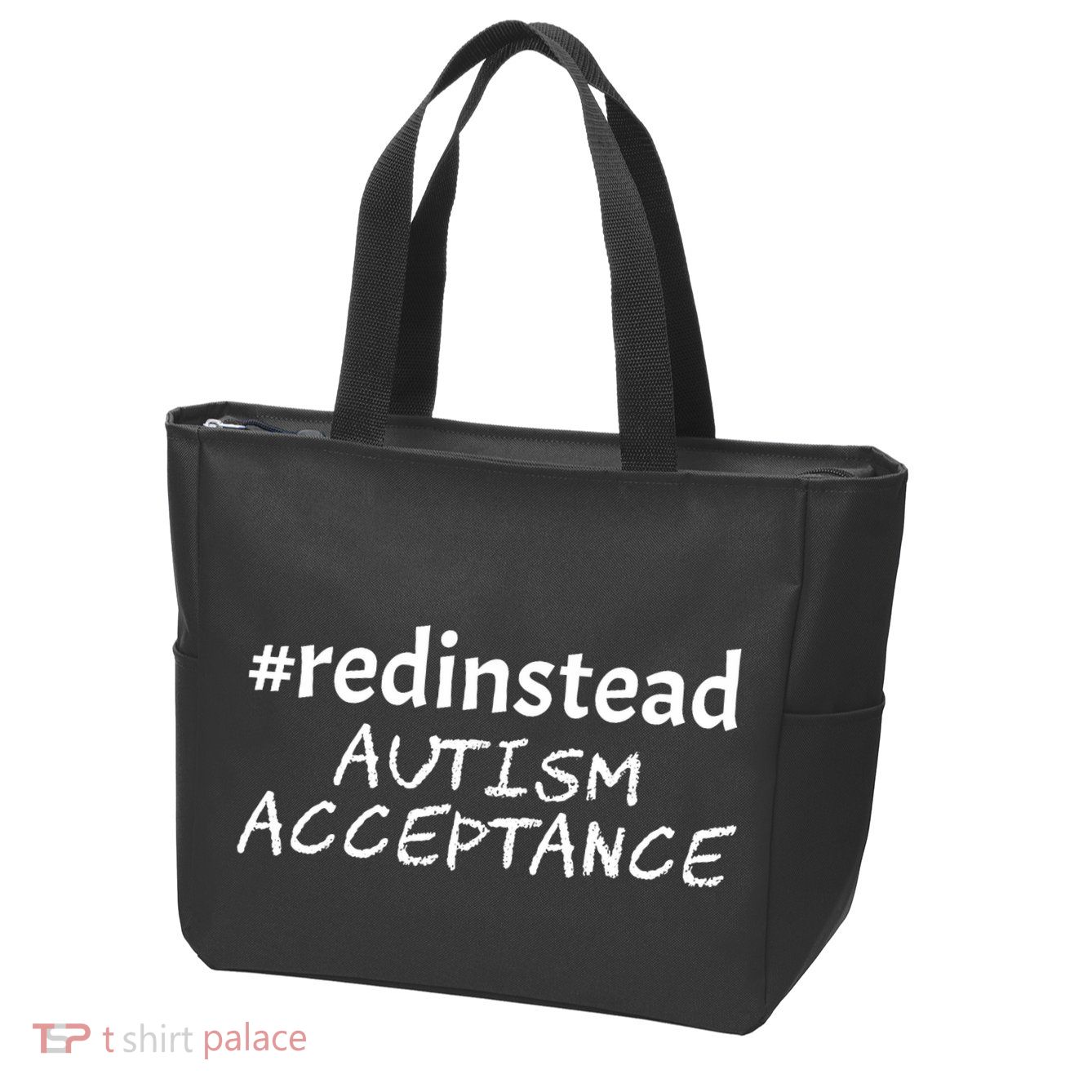 Red Instead Autism Acceptance Celebrate Difference Zip Tote Bag