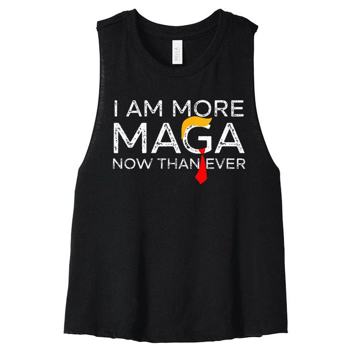 Retro I Am More Maga Now Than Ever Women's Racerback Cropped Tank