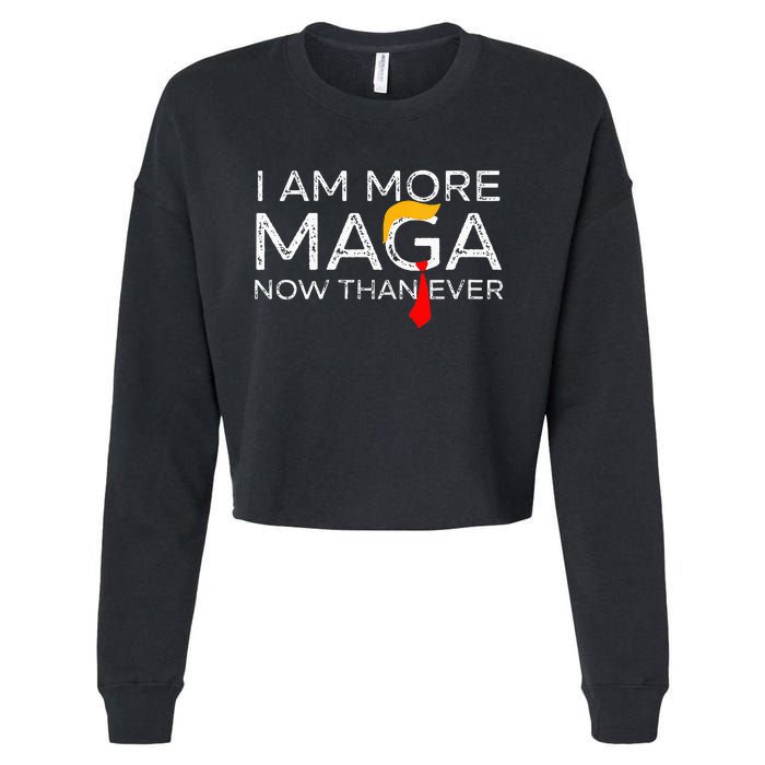 Retro I Am More Maga Now Than Ever Cropped Pullover Crew