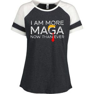 Retro I Am More Maga Now Than Ever Enza Ladies Jersey Colorblock Tee