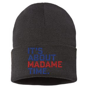 Retro Its About Madam Time Funny ItS About Madam Time Sustainable Knit Beanie