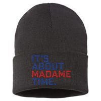 Retro Its About Madam Time Funny ItS About Madam Time Sustainable Knit Beanie