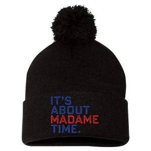 Retro Its About Madam Time Funny ItS About Madam Time Pom Pom 12in Knit Beanie