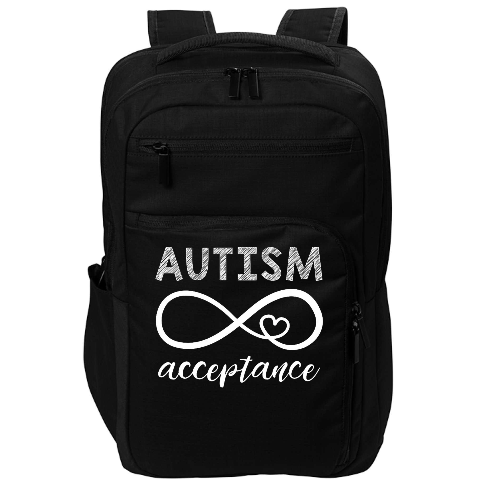 Red Instead Autism Shirt Acceptance of Autism Impact Tech Backpack