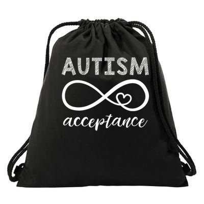 Red Instead Autism Shirt Acceptance of Autism Drawstring Bag