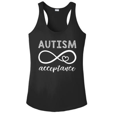 Red Instead Autism Shirt Acceptance of Autism Ladies PosiCharge Competitor Racerback Tank