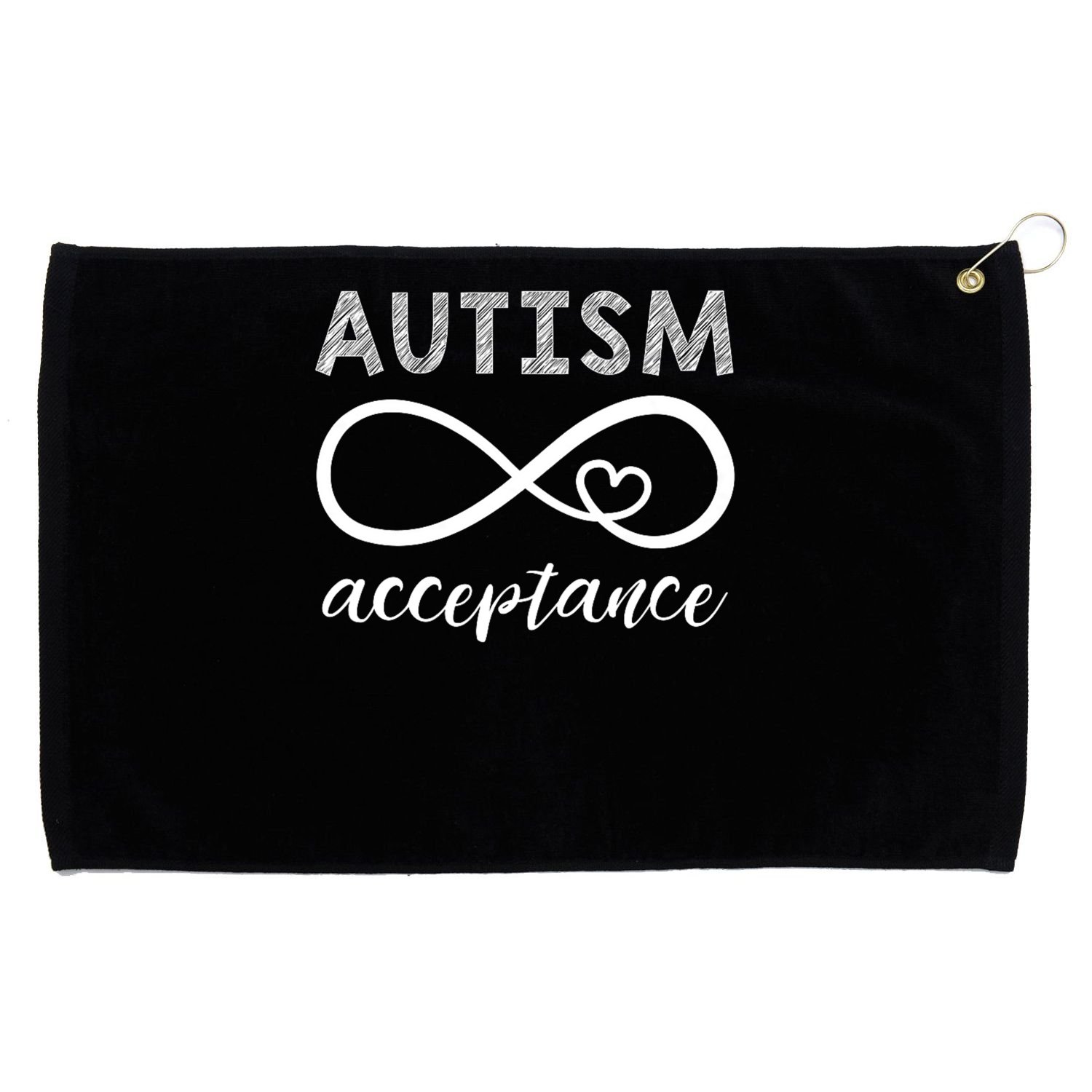 Red Instead Autism Shirt Acceptance of Autism Grommeted Golf Towel