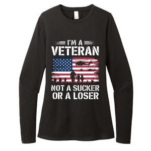 Retro IM A Veteran Not A Sucker Or A Loser Veterans Day Womens CVC Long Sleeve Shirt