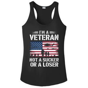 Retro IM A Veteran Not A Sucker Or A Loser Veterans Day Ladies PosiCharge Competitor Racerback Tank