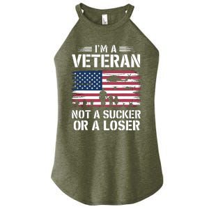 Retro IM A Veteran Not A Sucker Or A Loser Veterans Day Women's Perfect Tri Rocker Tank