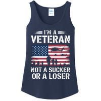 Retro IM A Veteran Not A Sucker Or A Loser Veterans Day Ladies Essential Tank