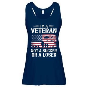 Retro IM A Veteran Not A Sucker Or A Loser Veterans Day Ladies Essential Flowy Tank