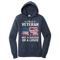 Retro IM A Veteran Not A Sucker Or A Loser Veterans Day Women's Pullover Hoodie