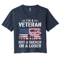 Retro IM A Veteran Not A Sucker Or A Loser Veterans Day Women's Crop Top Tee