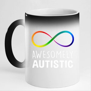 Red Instead Autism Awesomely Autistic Infinity Great Gift 11oz Black Color Changing Mug