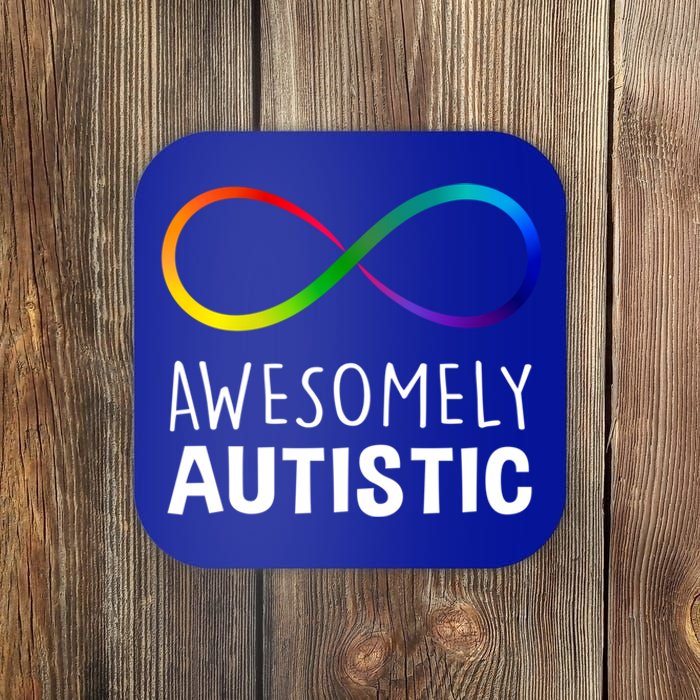 Red Instead Autism Awesomely Autistic Infinity Great Gift Coaster