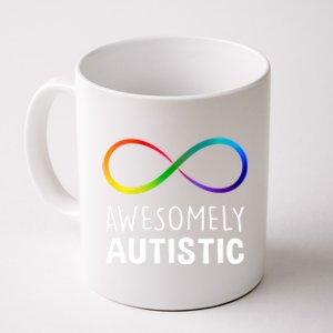 Red Instead Autism Awesomely Autistic Infinity Great Gift Coffee Mug