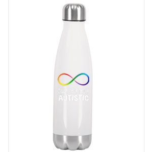 Red Instead Autism Awesomely Autistic Infinity Great Gift Stainless Steel Insulated Water Bottle