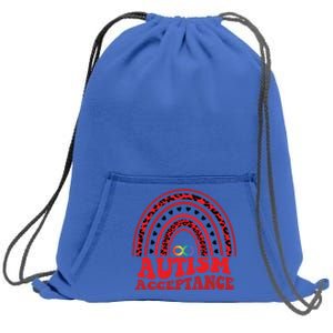 Red Instead Autism Awareness Acceptance Education Teacher Gift Sweatshirt Cinch Pack Bag