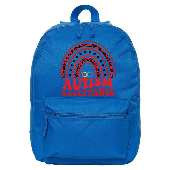 Red Instead Autism Awareness Acceptance Education Teacher Gift 16 in Basic Backpack